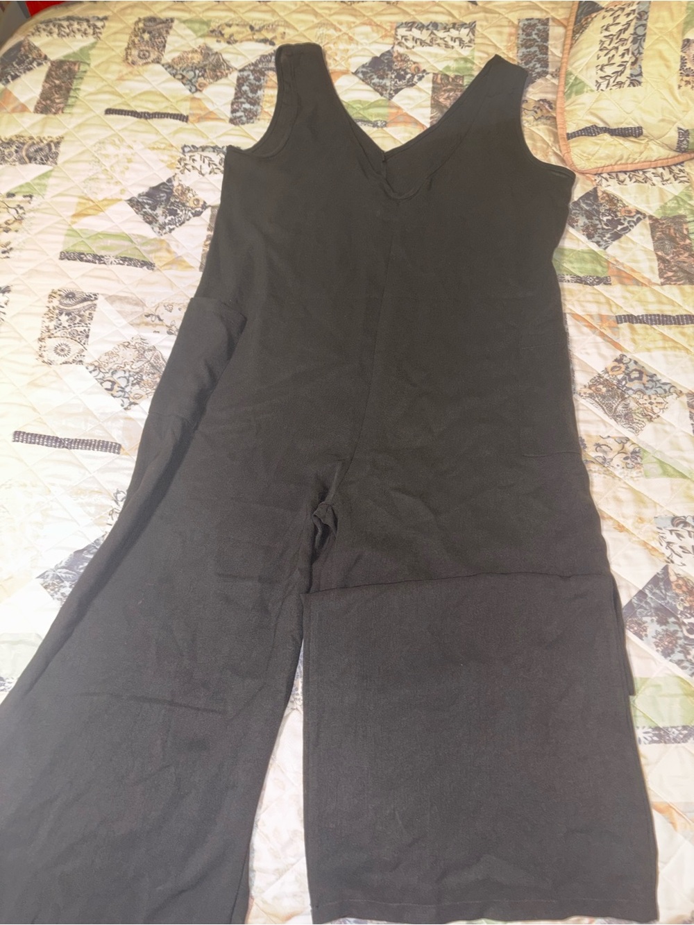 Black V-Neck Wide-Leg Jumpsuit